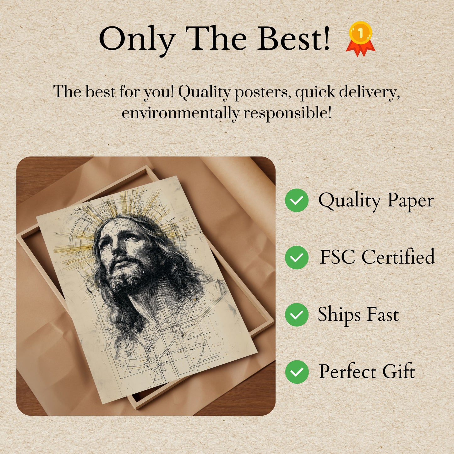 Divine Geometric Jesus Poster