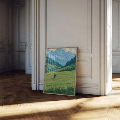 Mountain Meadow Hiker Poster