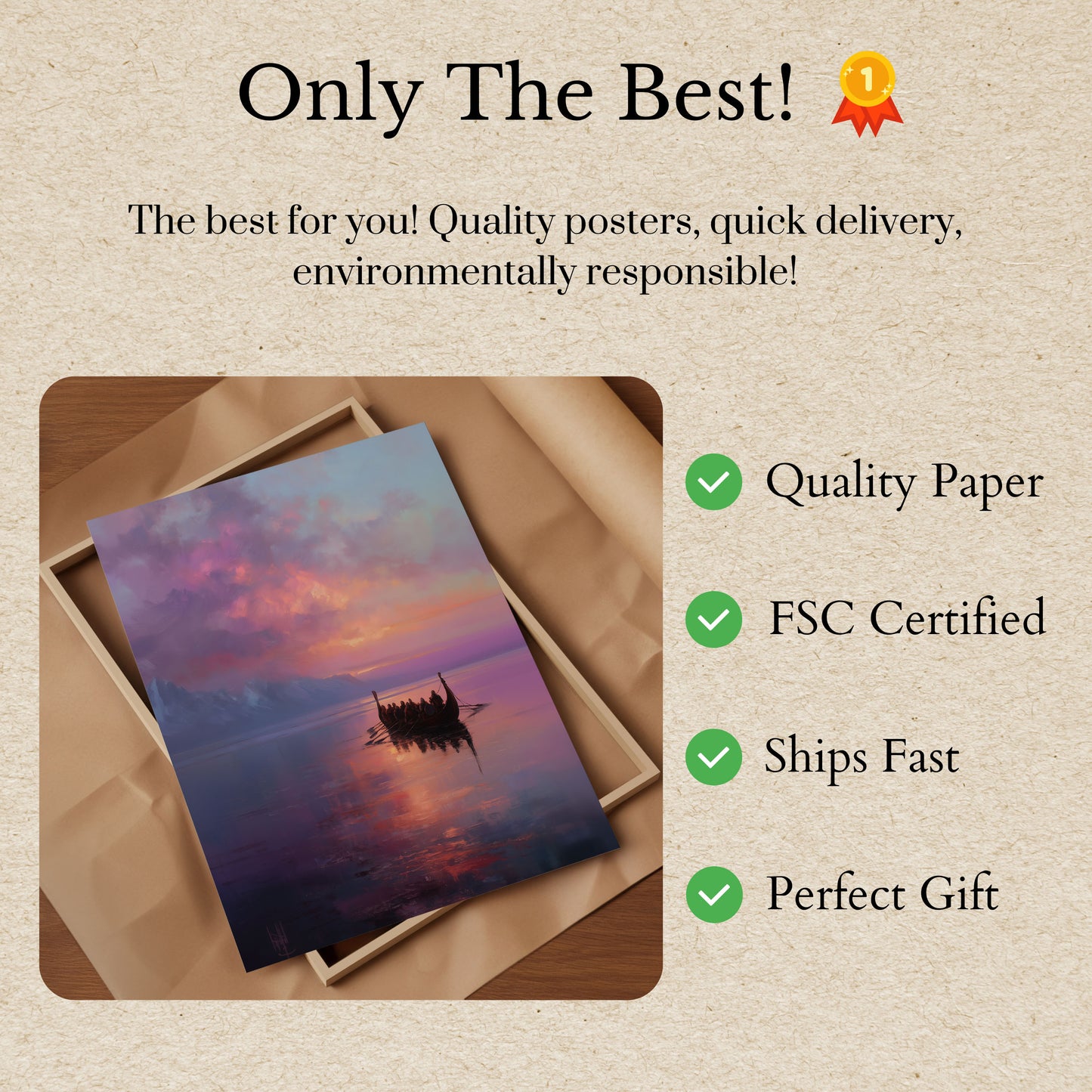 Viking Voyage at Sunset Poster

Vikingetogt ved solnedgang plakat