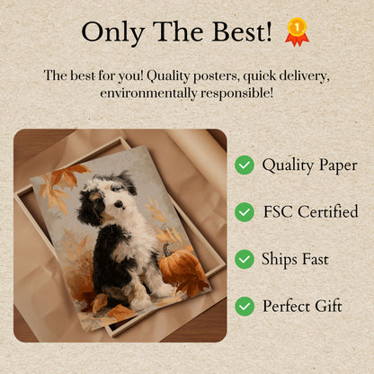 Autumn Puppy Love Poster