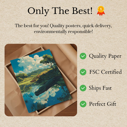 Póster de paisaje sereno del río Cocodrilo