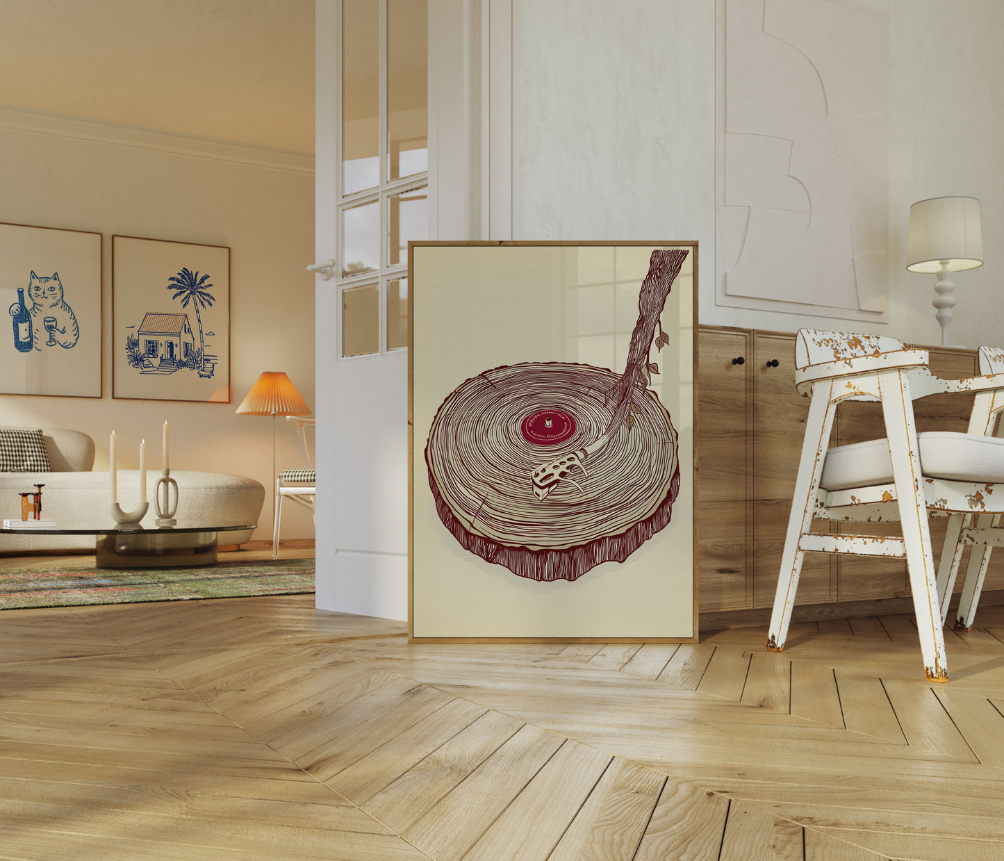 Vintage Vinyl Tree Ring Poster