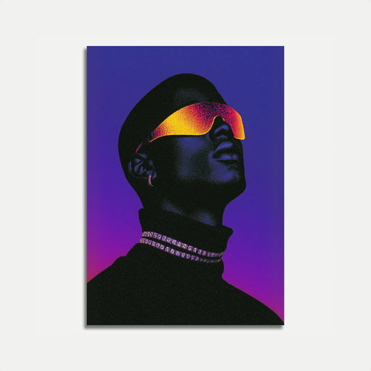 Neon Silhouette Gradient Poster