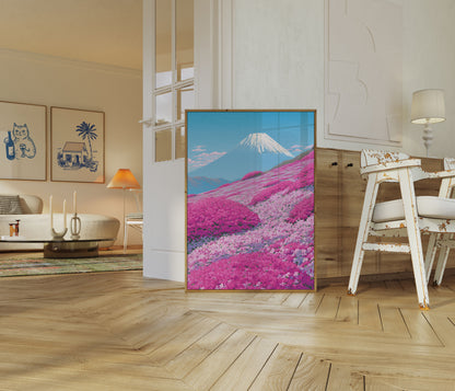 Mount Fuji Blomstermark Plakat