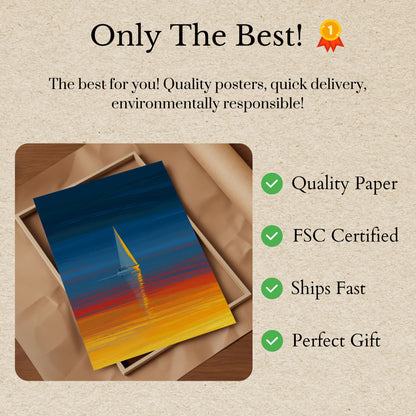 Sailboat Sunset Reflection Poster