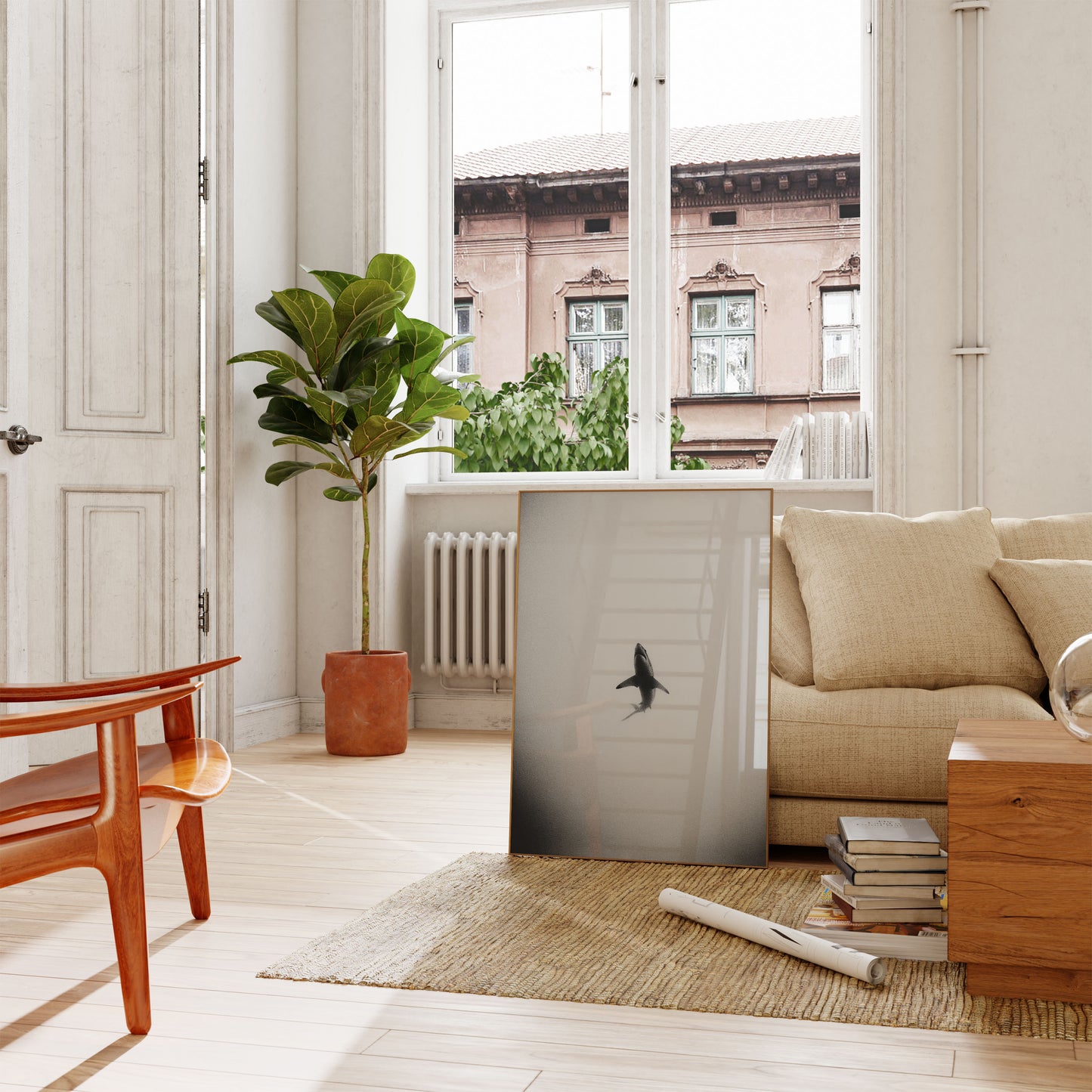 Solitary Shark Ocean Poster