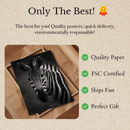 Black and White Zebra Poster
