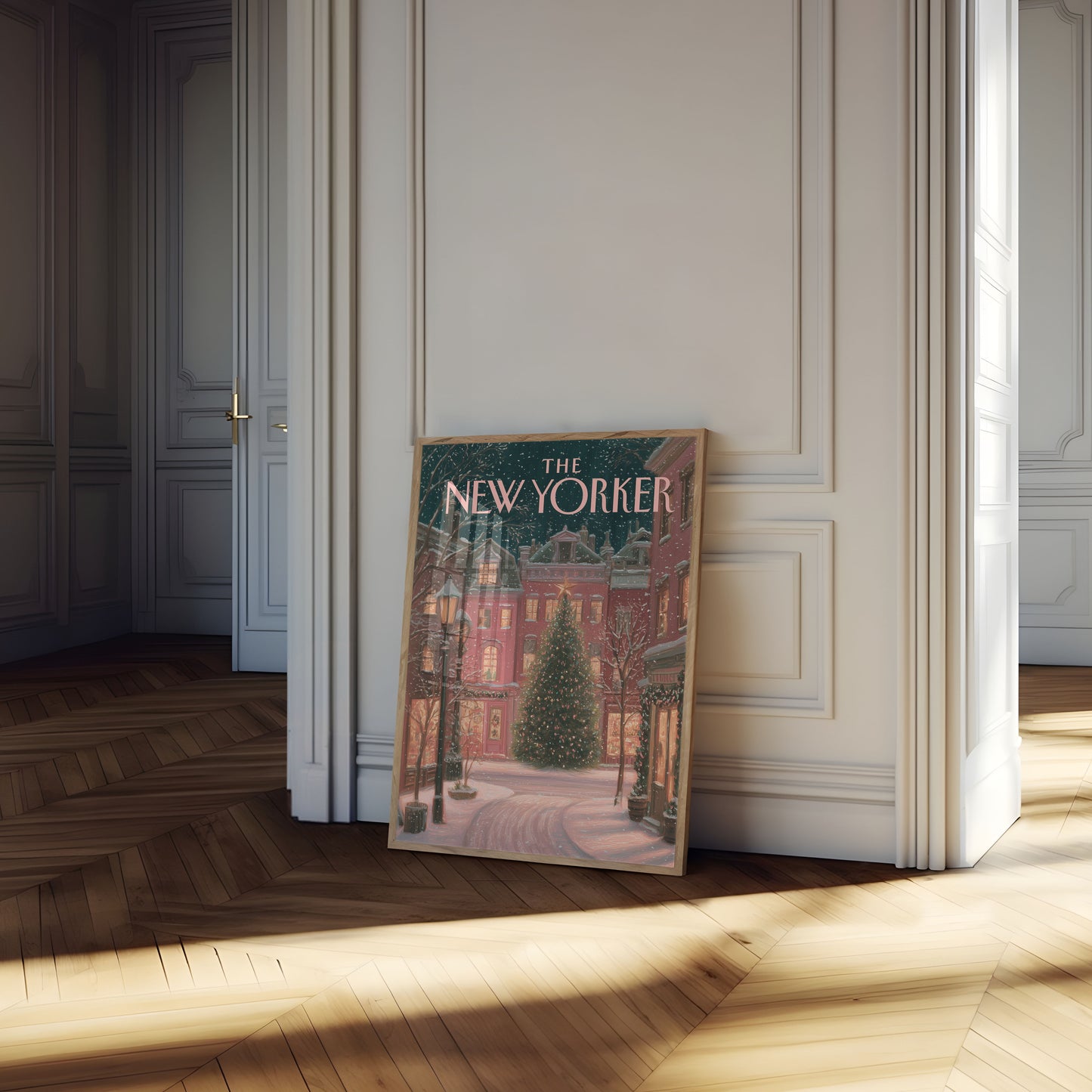 New York Christmas Winter Scene Poster