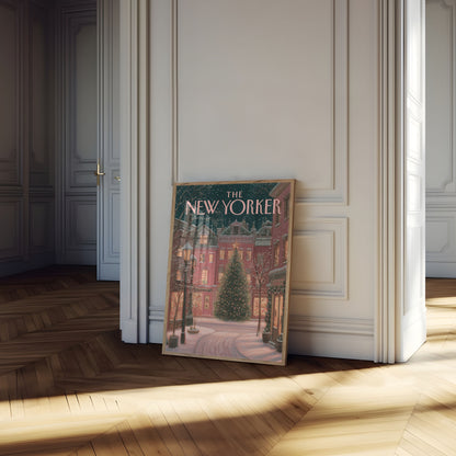 New York Christmas Winter Scene Poster