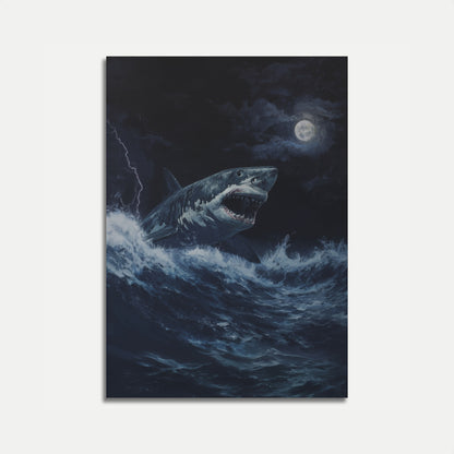 Moonlit Shark Storm Poster