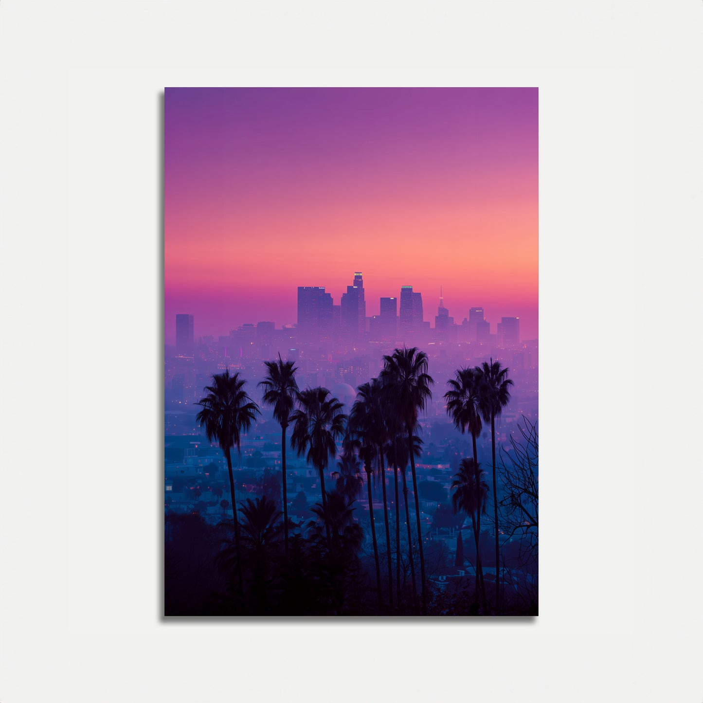 Los Angeles Sunset Skyline Poster