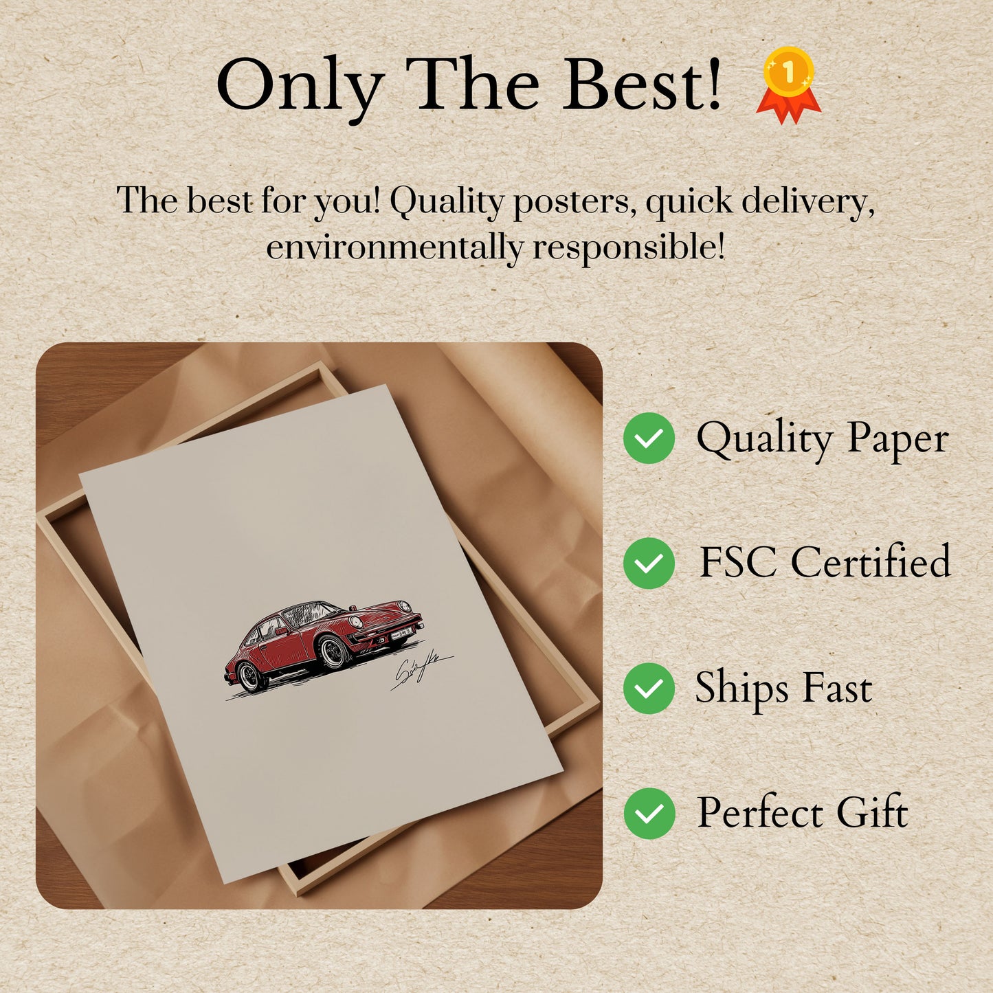 Classic Red Porsche 911 Poster