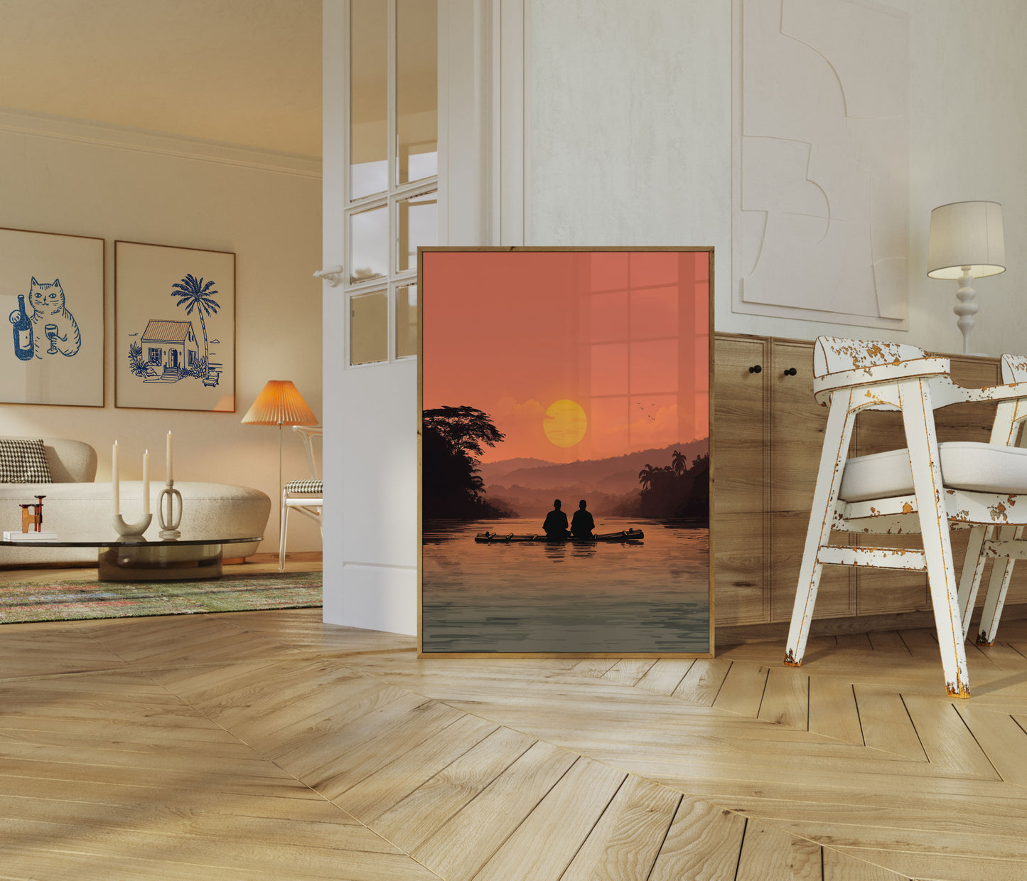 Sunset River Meditation Poster