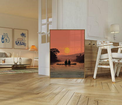 Sunset River Meditation Poster