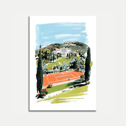 Coastal Tennis Court Paradise Poster