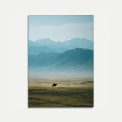 Einsamer Reiter Bergposter