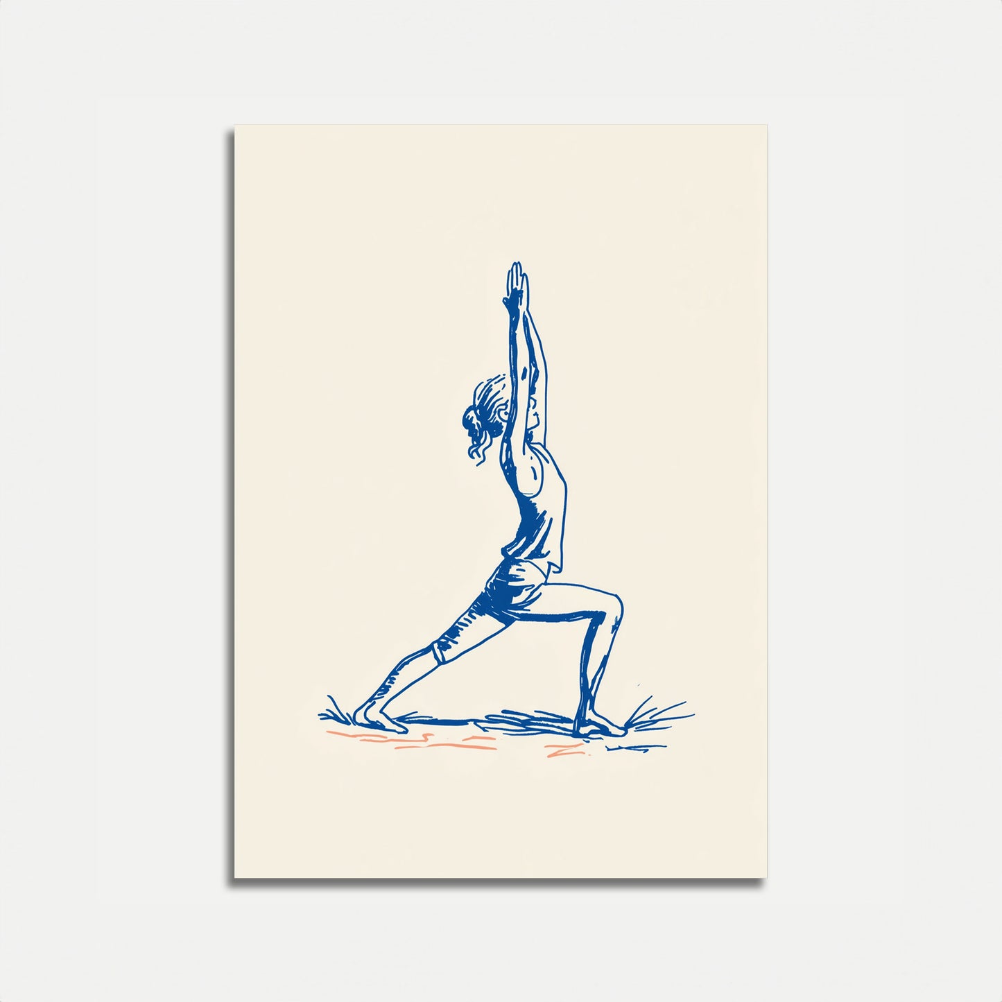 Póster de yoga del guerrero sereno