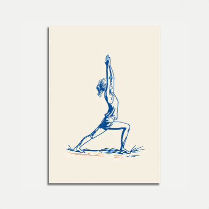 Póster de yoga del guerrero sereno