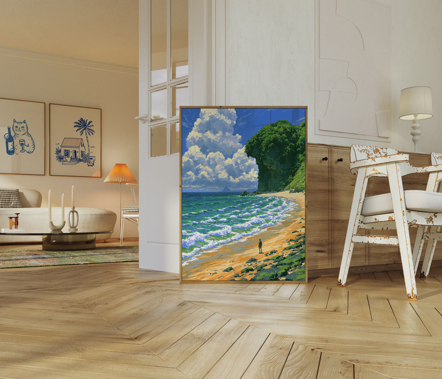 Solitær Vandrer Strandbugt Plakat