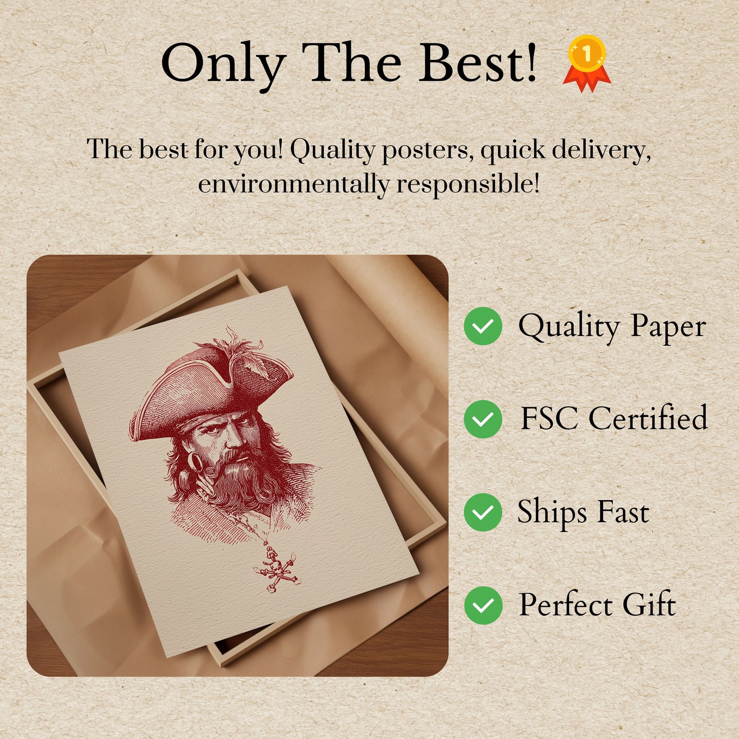 Vintage Pirate Captain Poster