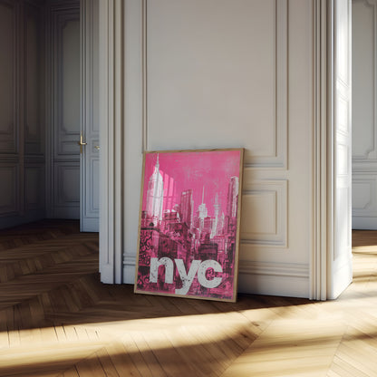 Poster Urbano Rosa dello Skyline di NYC