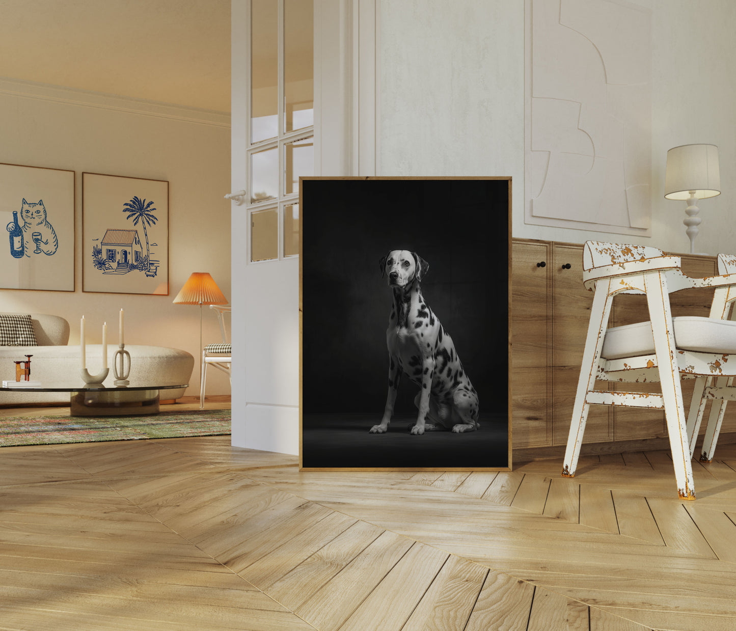 Póster de silueta de dálmata noble