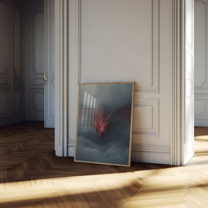 Crimson Dragon Storm Poster