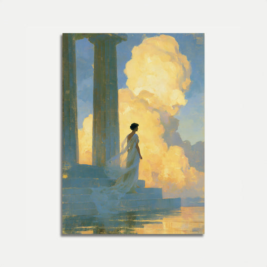 Classical Woman Among Clouds Poster