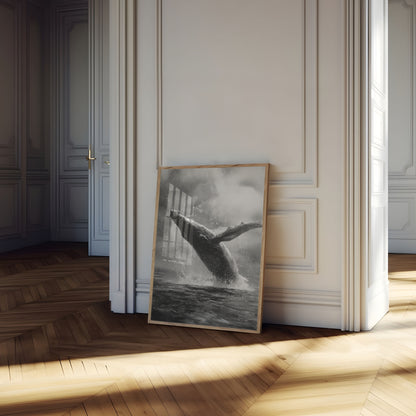 Majestic Whale Breaching Ocean Poster
