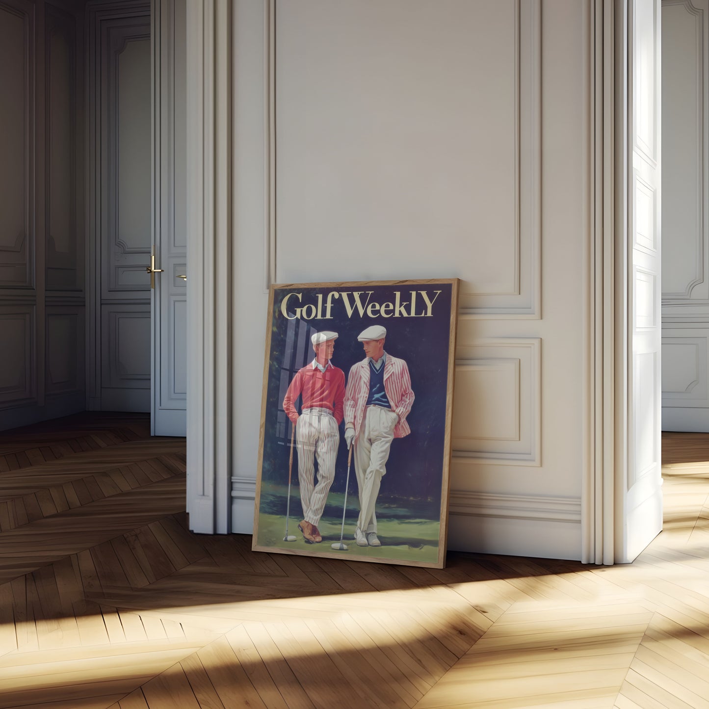Plakát s vintage golfovou módou
