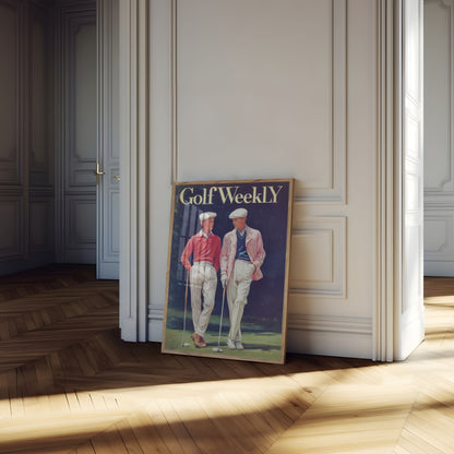 Plakát s vintage golfovou módou
