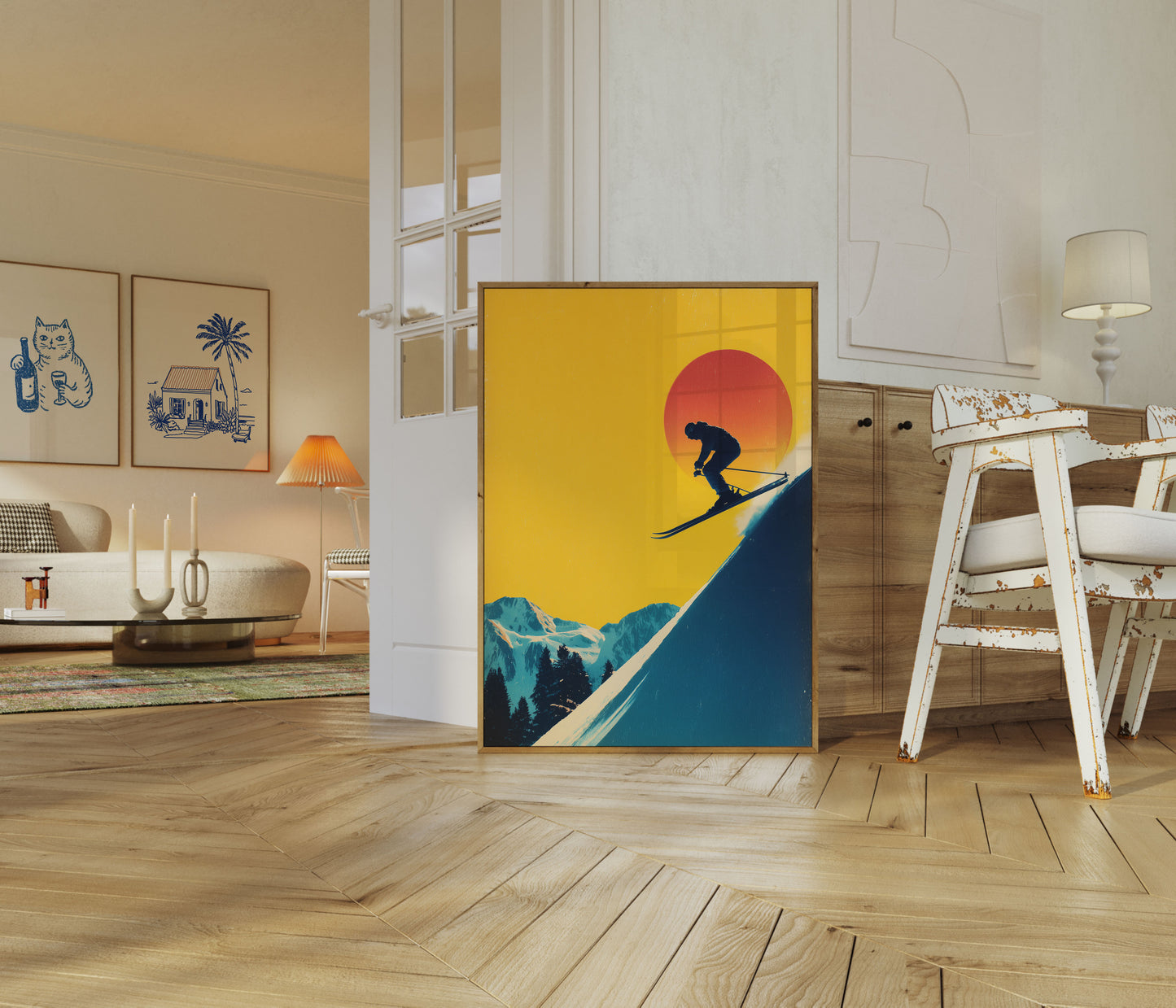 Berg-Ski-Sonnenuntergangs-Poster