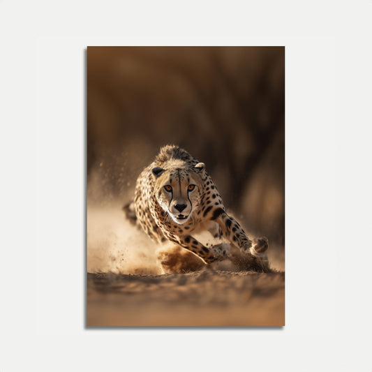 Póster de la carrera feroz del guepardo