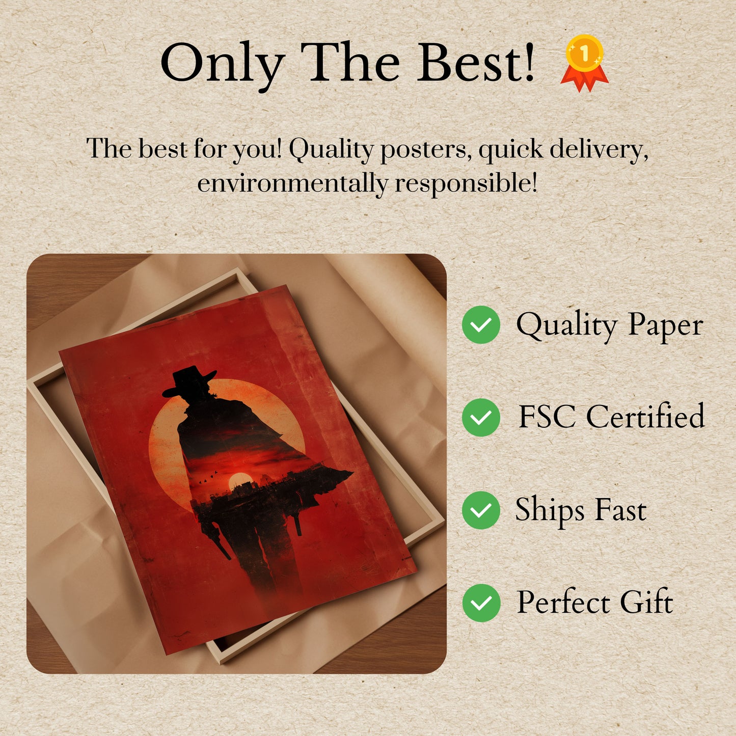 Sylwetka Kowboja o Zachodzie Słońca