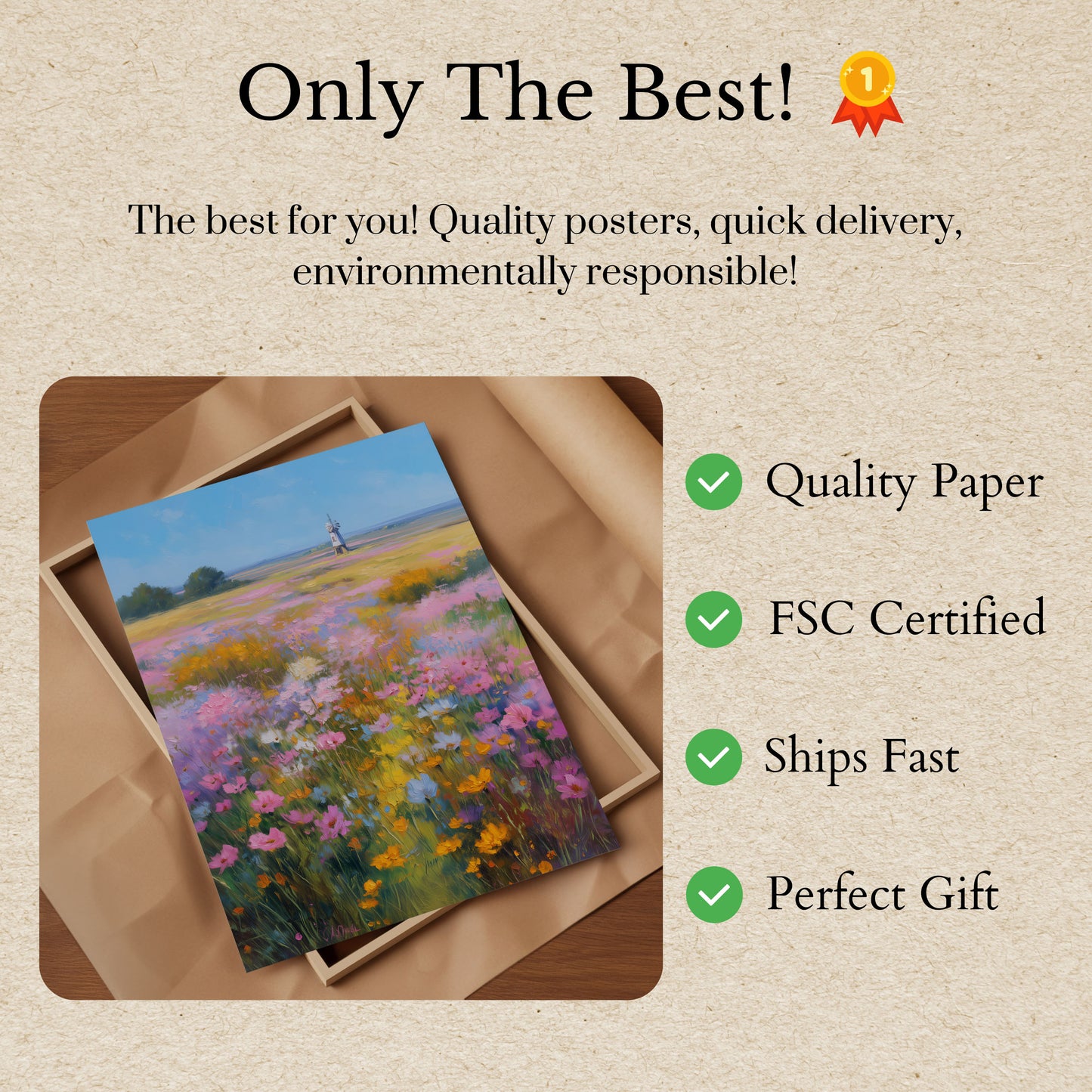 Colorful Wildflower Meadow Poster
