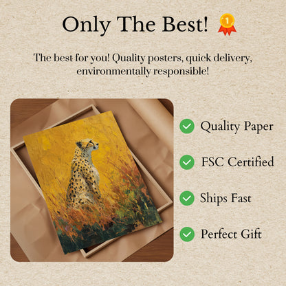 Golden Savanna Cheetah Poster
