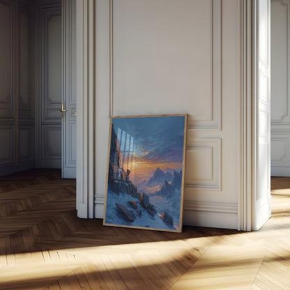 Mountain Ascent Sunset Poster