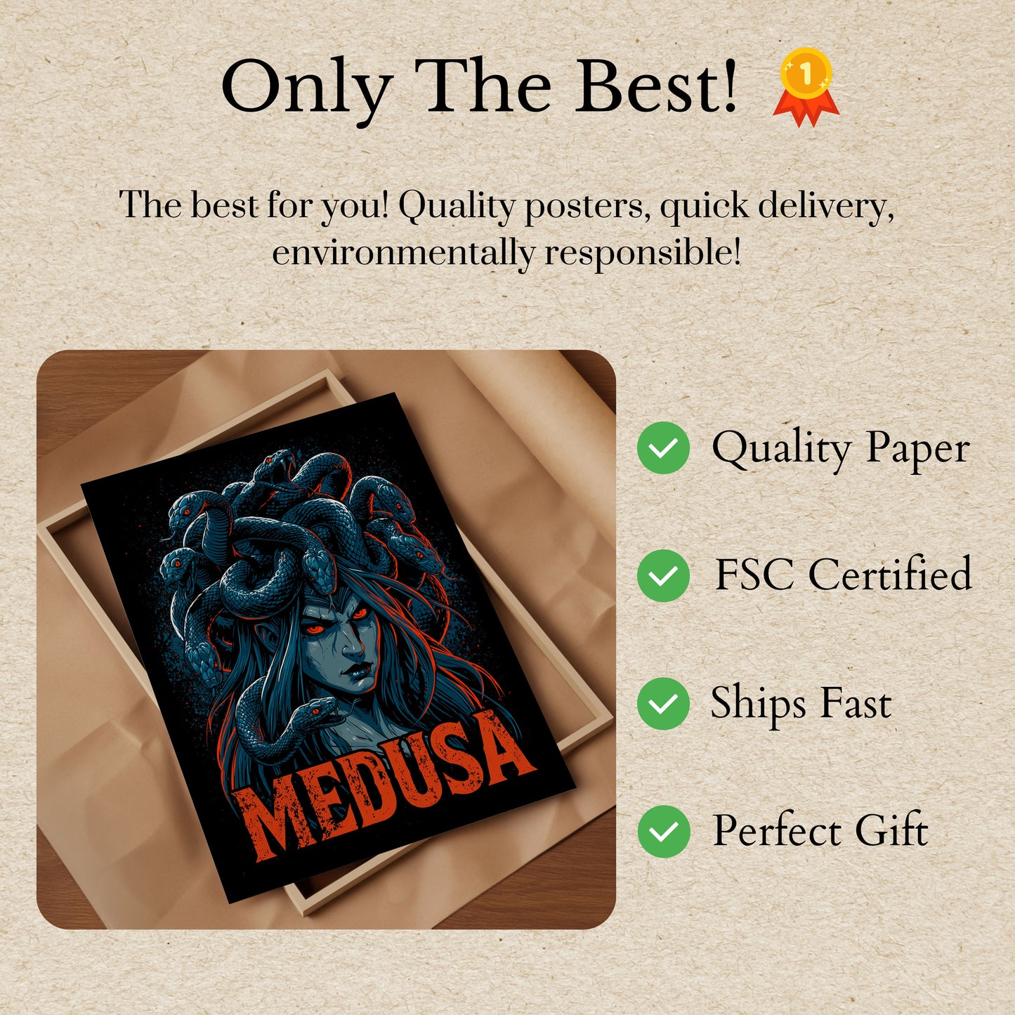 Medusa Mythological Snake Poster