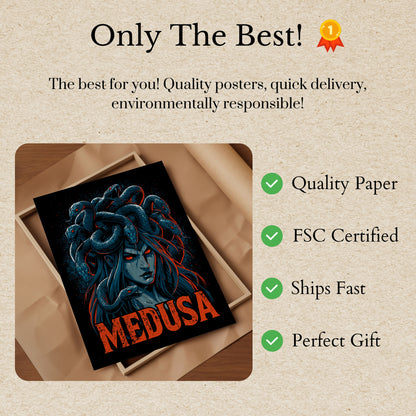 Medusa Mythological Snake Poster