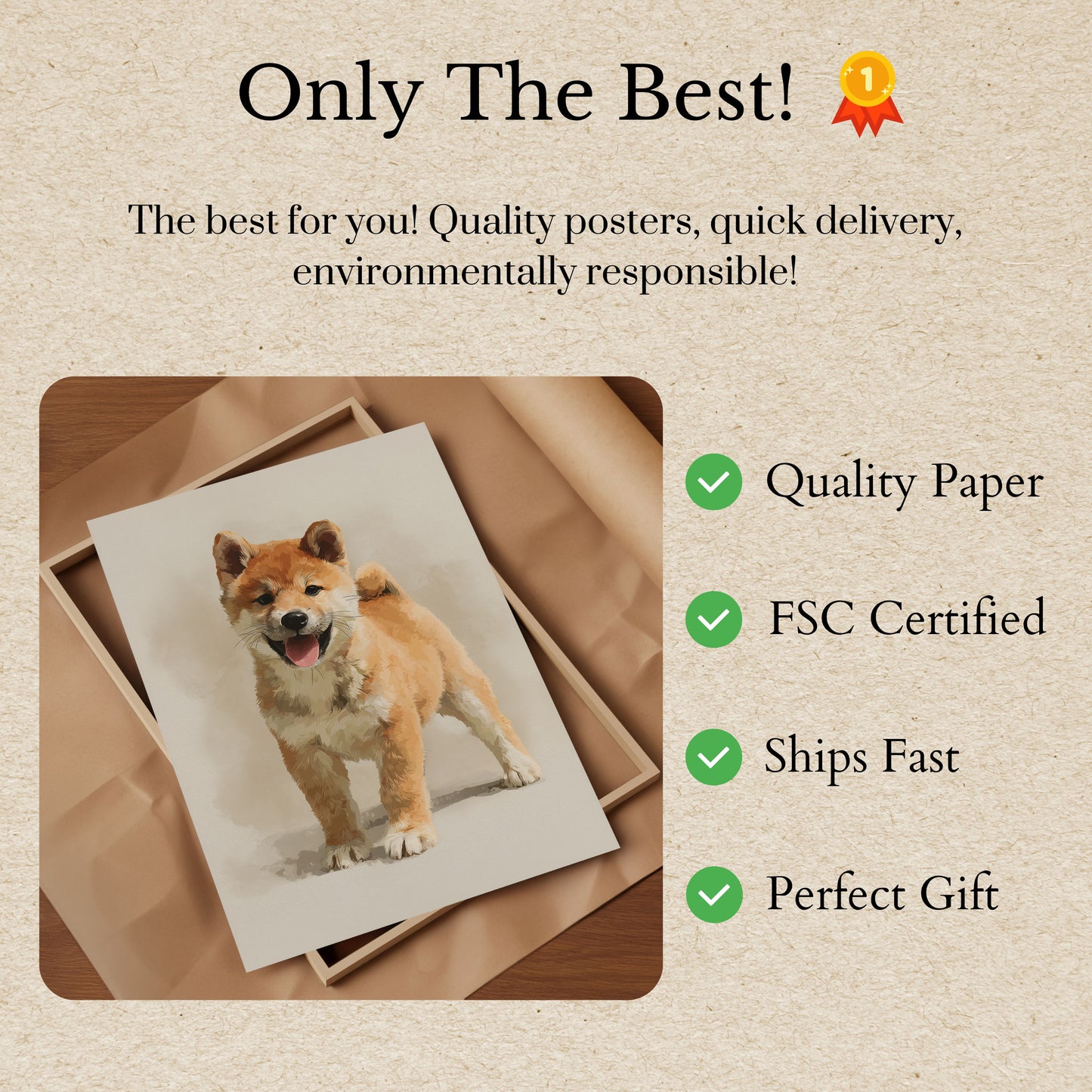 Happy Shiba Inu Dog Poster