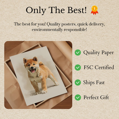 Happy Shiba Inu Dog Poster