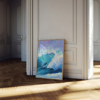 Surfer Riding the Wave Poster