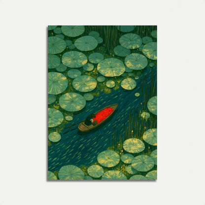 Serene Lily Pad Boat Poster