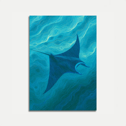Plakat z Mantą i Falami Oceanu