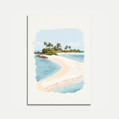 Plakát tropického rajského ostrova