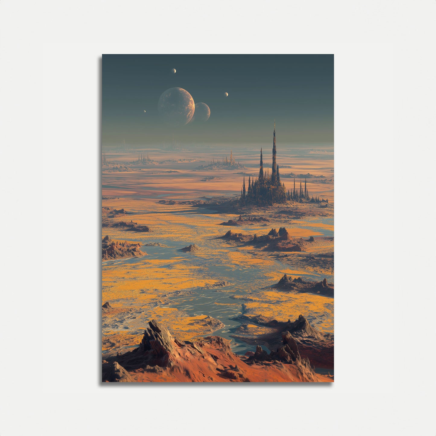 Alien World Cosmic Landscape Poster
