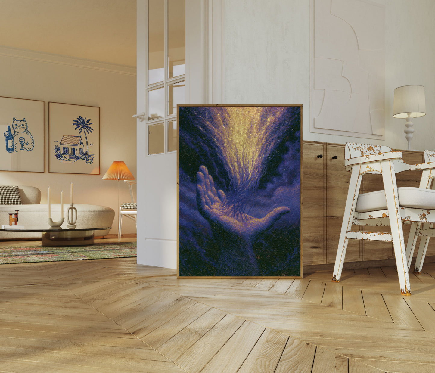 Goddelijk Licht Door Handen Poster