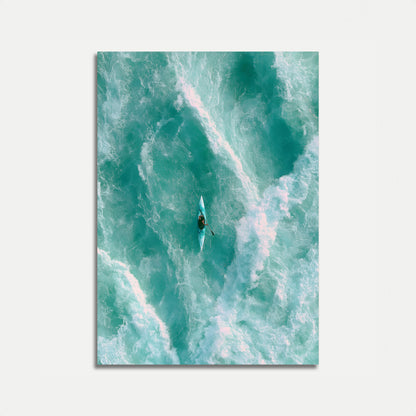 Poster Kayaker Onde Turchesi
