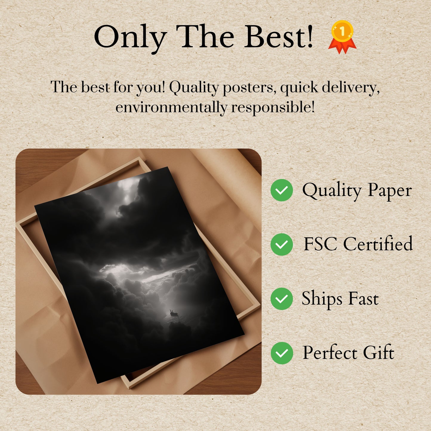 Stormy Voyage Through Clouds Poster