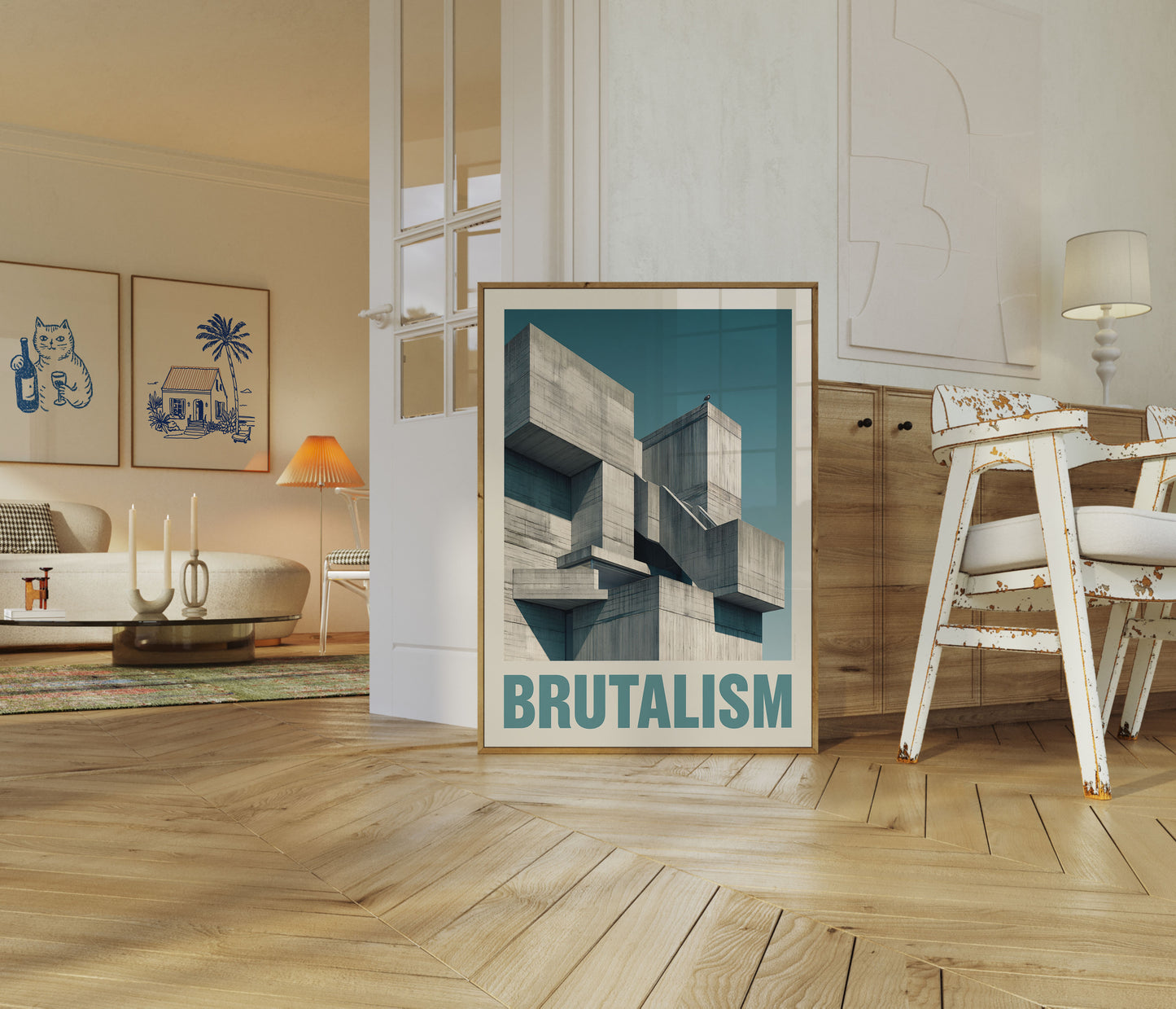 Designový plakát brutalistické architektury